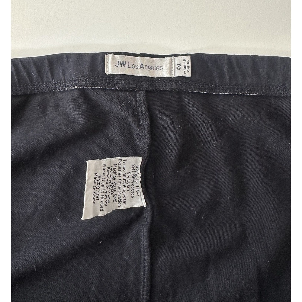 Johnny Was Leggings Women's 2XL Embroidered Floral Black Stretch "Hole" Stain - Picture 3 of 8